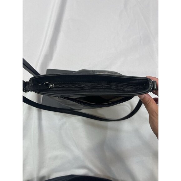 Anthropologie Margot Pebble Soft Black Leather Crossbody Bag - Picture 10 of 12